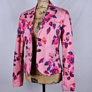 Cabi Pink Floral Blazer Style 804 Cotton Spandex  basic Jacket